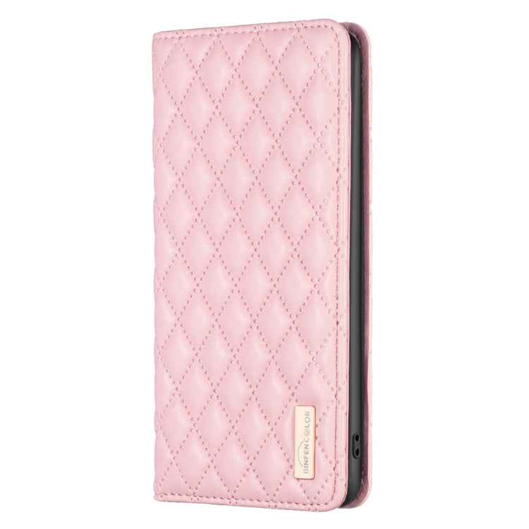 For iPhone 15 Pro Max Diamond Lattice Magnetic Leather Flip Phone Case(Pink) - HoMEdemic™ 