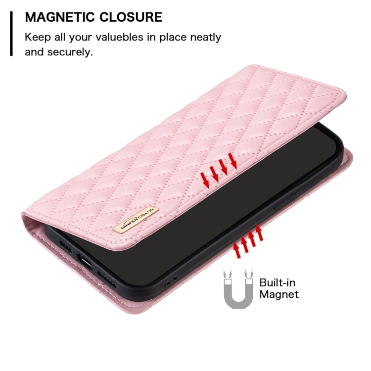 For iPhone 15 Pro Max Diamond Lattice Magnetic Leather Flip Phone Case(Pink) - HoMEdemic™ 