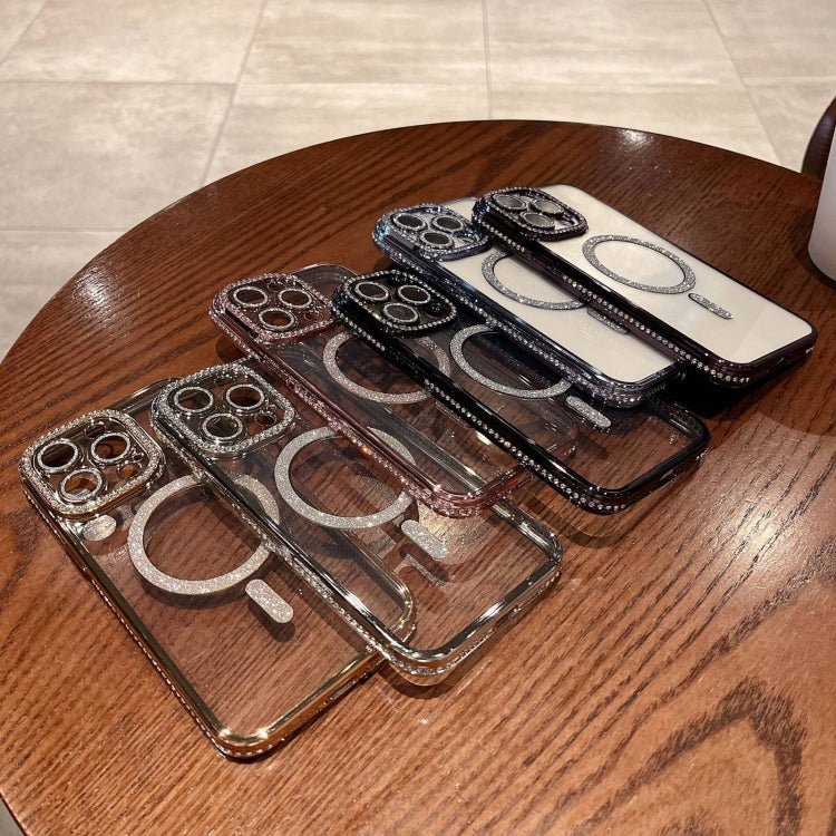 For iPhone 15 Pro Max Diamond Plated MagSafe TPU Phone Case(Gold) - HoMEdemic™ 