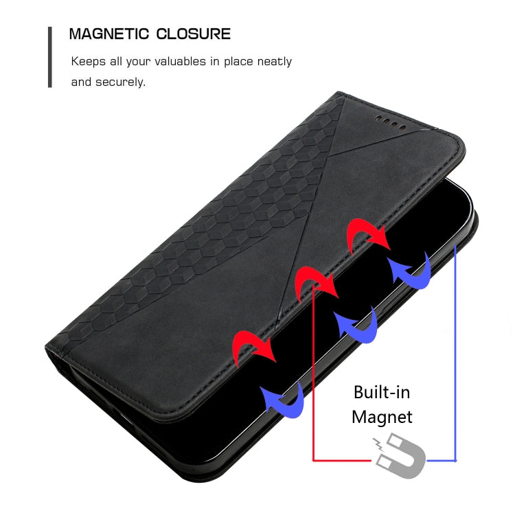 For iPhone 15 Pro Max Diamond Splicing Skin Feel Magnetic Leather Phone Case(Black) - HoMEdemic™ 