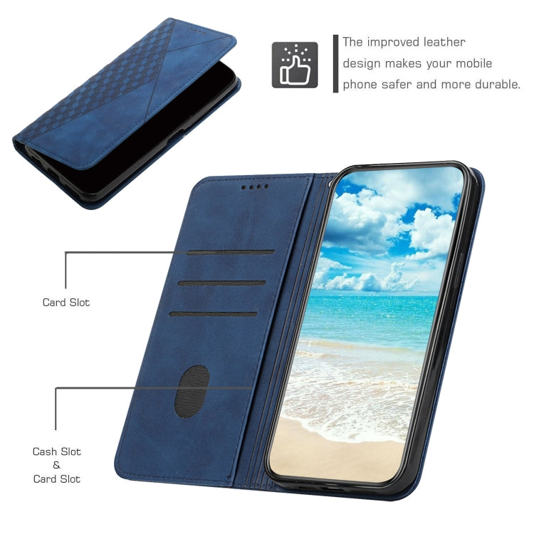 For iPhone 15 Pro Max Diamond Splicing Skin Feel Magnetic Leather Phone Case(Blue) - HoMEdemic™ 