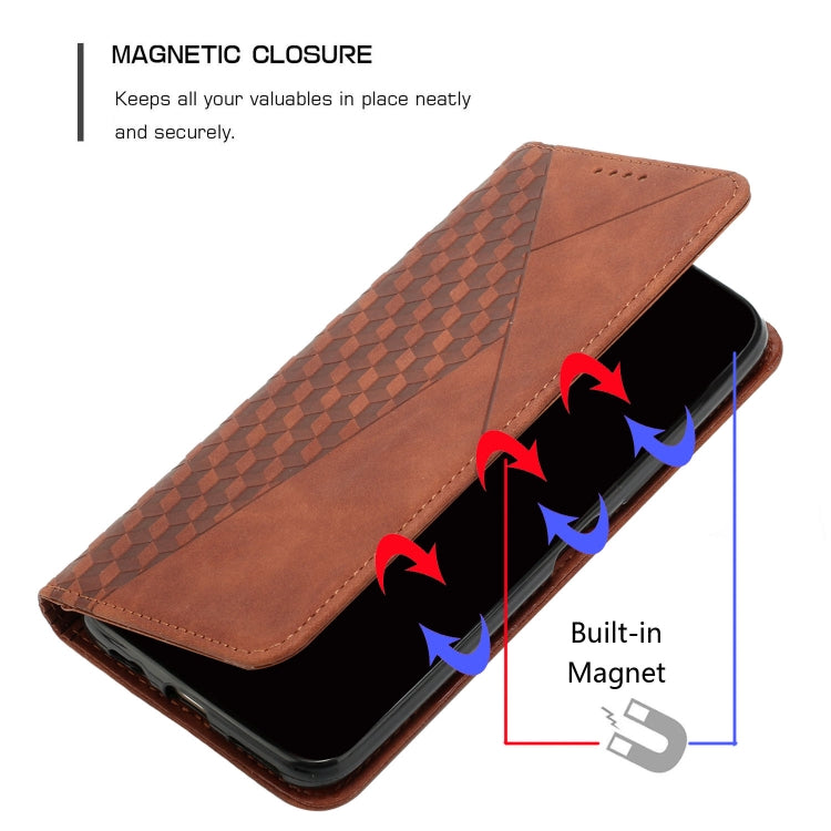 For iPhone 15 Pro Max Diamond Splicing Skin Feel Magnetic Leather Phone Case(Brown) - HoMEdemic™ 