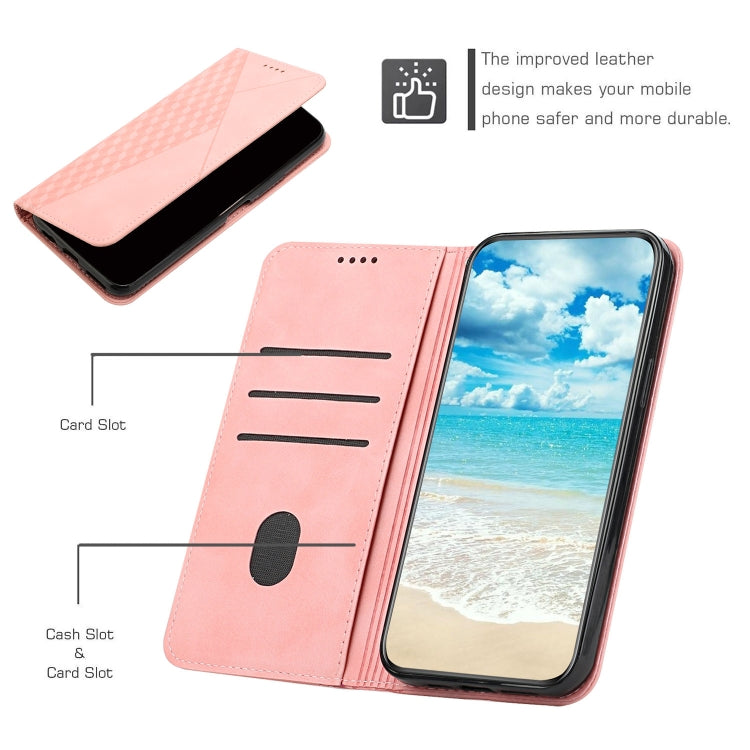 For iPhone 15 Pro Max Diamond Splicing Skin Feel Magnetic Leather Phone Case(Rose Gold) - HoMEdemic™ 