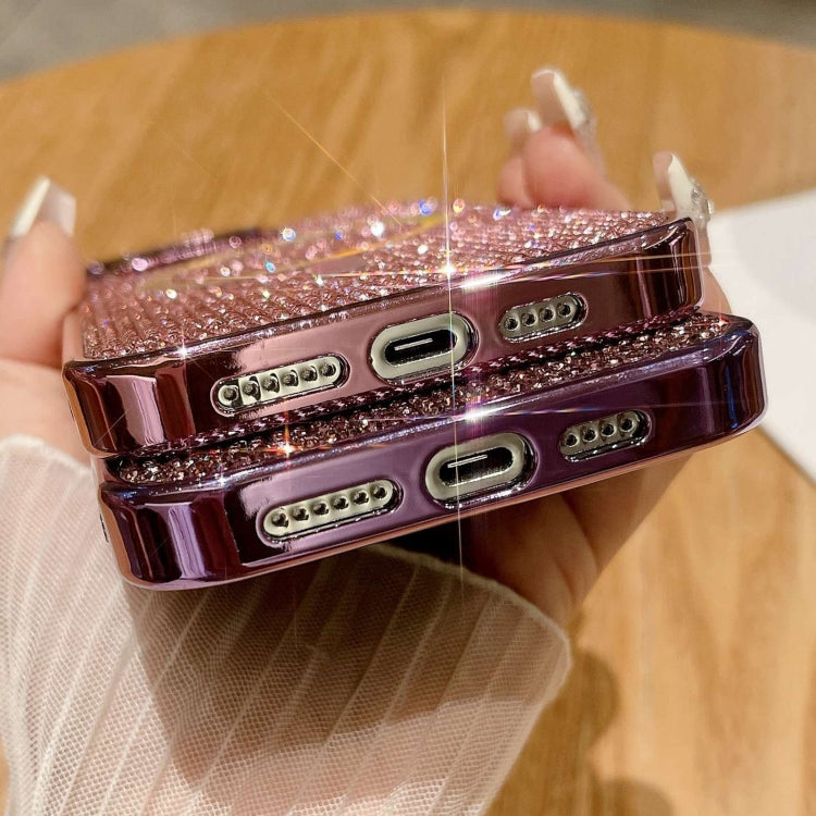 For iPhone 15 Pro Max Diamonds Plated Magsafe Phone Case(Purple) - HoMEdemic™ 