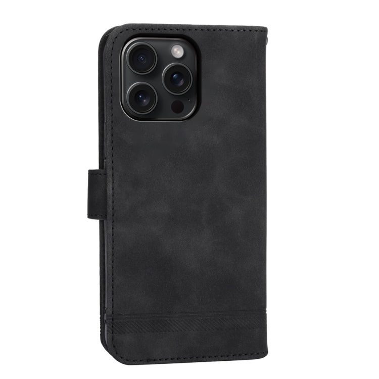 For iPhone 15 Pro Max Dierfeng Dream Line TPU Hybrid PU Leather Phone Case(Black) - HoMEdemic™ 