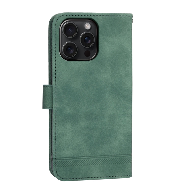 For iPhone 15 Pro Max Dierfeng Dream Line TPU Hybrid PU Leather Phone Case(Green) - HoMEdemic™ 