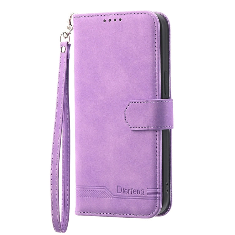 For iPhone 15 Pro Max Dierfeng Dream Line TPU Hybrid PU Leather Phone Case(Purple) - HoMEdemic™ 