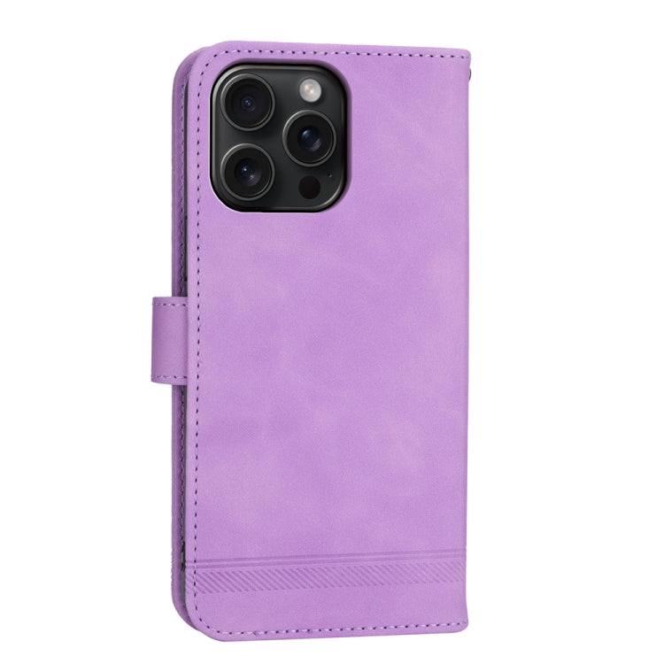 For iPhone 15 Pro Max Dierfeng Dream Line TPU Hybrid PU Leather Phone Case(Purple) - HoMEdemic™ 