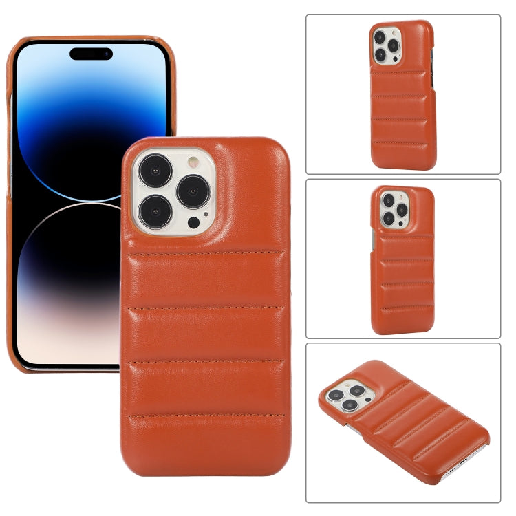 For  iPhone 15 Pro Max Down Jacket Airbag Shockproof Phone Case(Brown) - HoMEdemic™ 