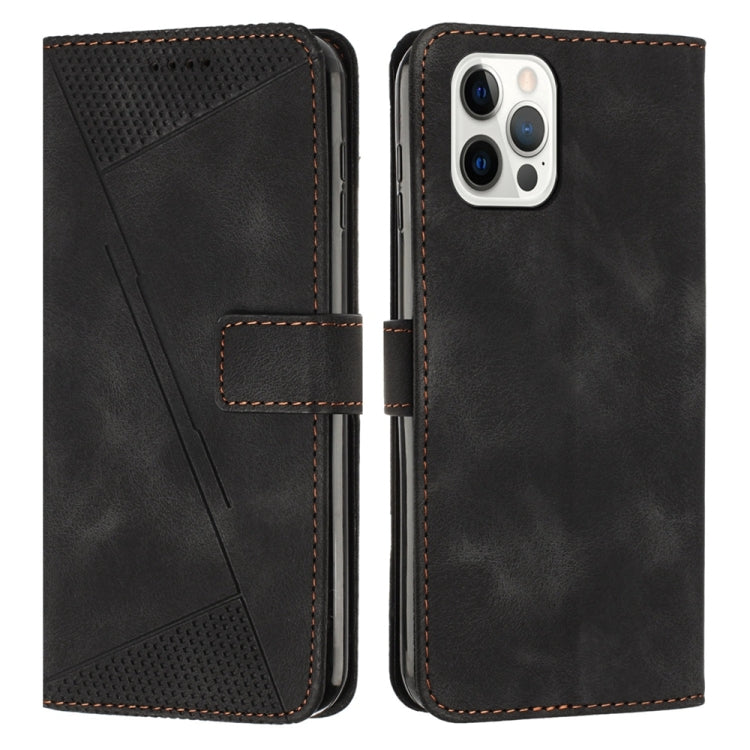 For iPhone 15 Pro Max Dream Triangle Leather Phone Case with Lanyard(Black) - HoMEdemic™ 