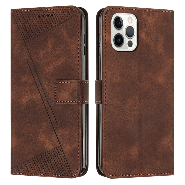 For iPhone 15 Pro Max Dream Triangle Leather Phone Case with Lanyard(Brown) - HoMEdemic™ 