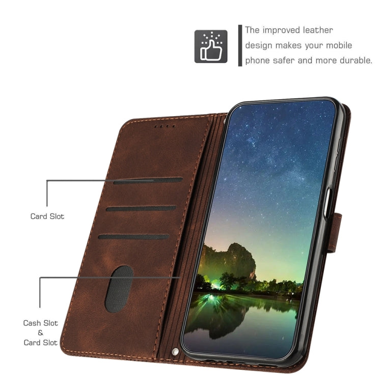 For iPhone 15 Pro Max Dream Triangle Leather Phone Case with Lanyard(Brown) - HoMEdemic™ 