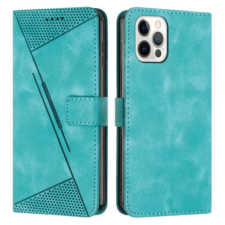 For iPhone 15 Pro Max Dream Triangle Leather Phone Case with Lanyard(Green) - HoMEdemic™ 