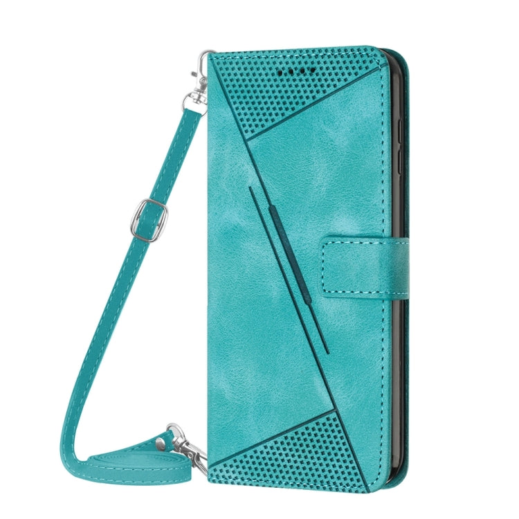 For iPhone 15 Pro Max Dream Triangle Leather Phone Case with Lanyard(Green) - HoMEdemic™ 