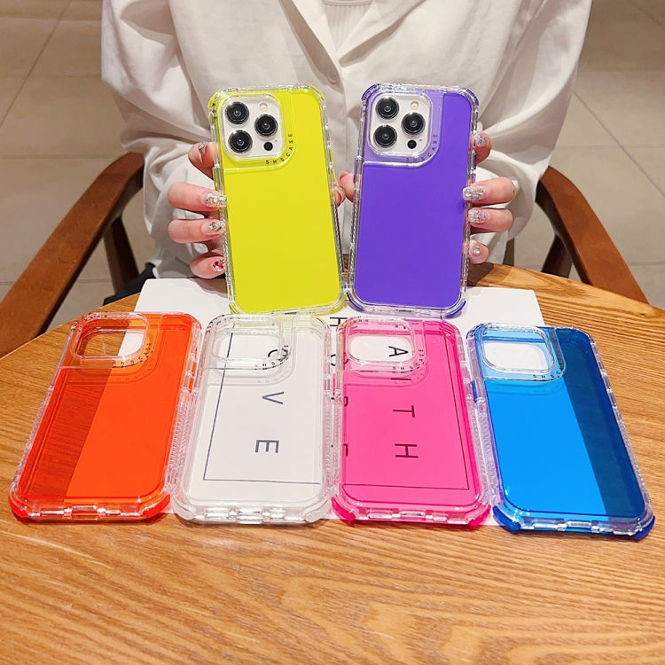 For iPhone 15 Pro Max Dreamland 3 in 1 Clear Color Transparent Frame PC + TPU Phone Case(Fluorescent Green) - HoMEdemic™ 