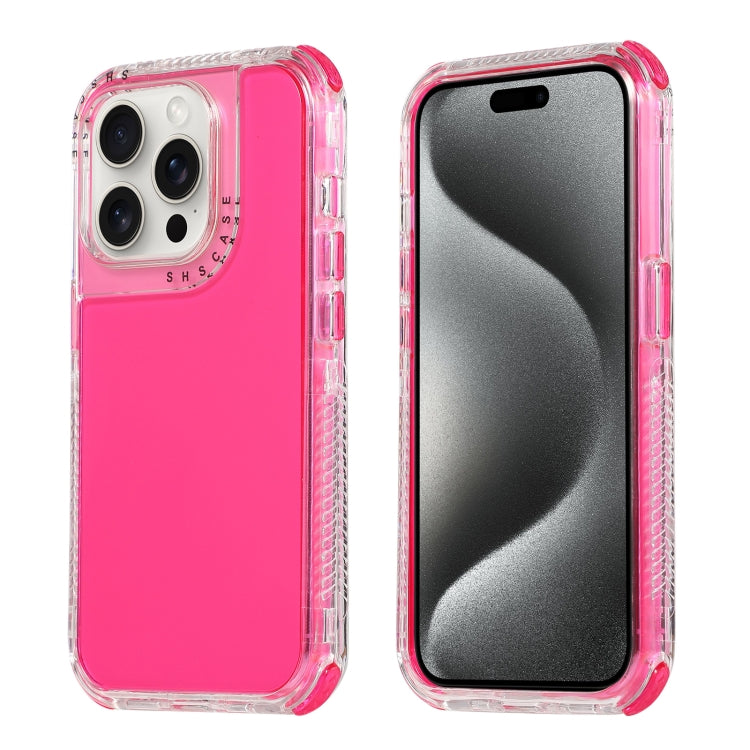 For iPhone 15 Pro Max Dreamland 3 in 1 Clear Color Transparent Frame PC + TPU Phone Case(Rose Red) - HoMEdemic™ 