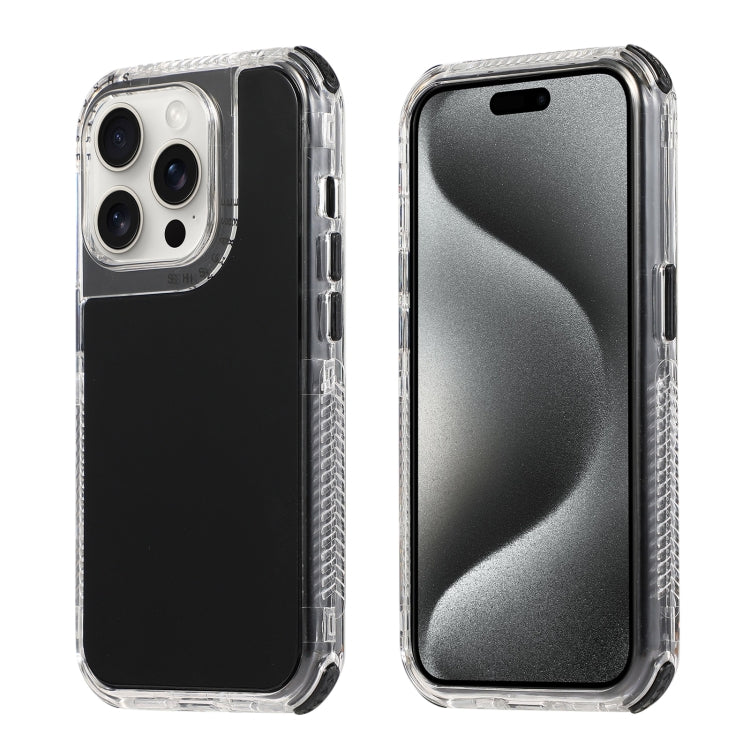 For iPhone 15 Pro Max Dreamland 3 in 1 Solid Color Transparent Frame PC + TPU Phone Case(Black) - HoMEdemic™ 