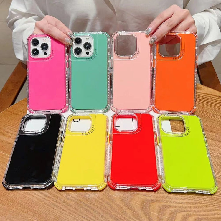 For iPhone 15 Pro Max Dreamland 3 in 1 Solid Color Transparent Frame PC + TPU Phone Case(Red) - HoMEdemic™ 