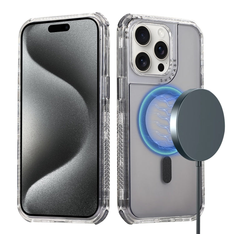 For iPhone 15 Pro Max Dreamland MagSafe Magnetic 3 in 1 TPU + PC Phone Case(Transparent Black) - HoMEdemic™ 