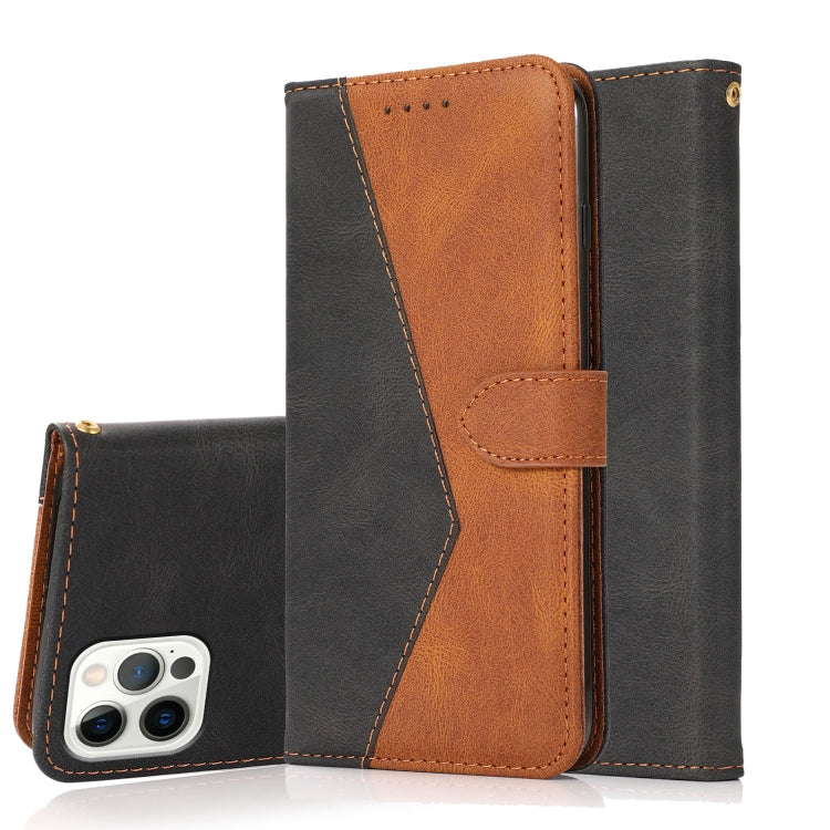 For iPhone 15 Pro Max Dual-color Stitching Leather Phone Case(Black Brown) - HoMEdemic™ 