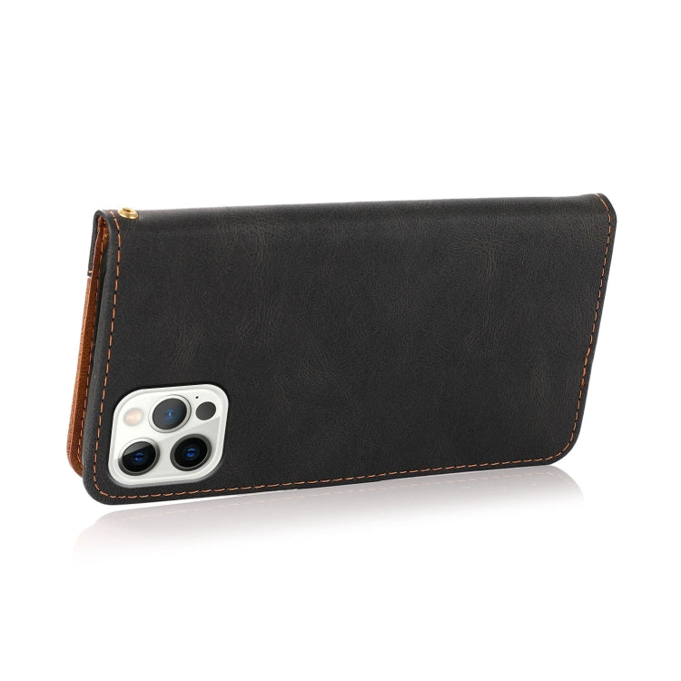 For iPhone 15 Pro Max Dual-color Stitching Leather Phone Case(Black Brown) - HoMEdemic™ 