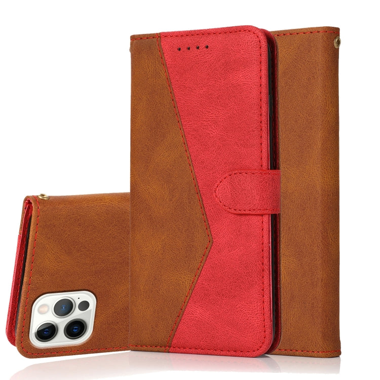 For iPhone 15 Pro Max Dual-color Stitching Leather Phone Case(Brown Red) - HoMEdemic™ 