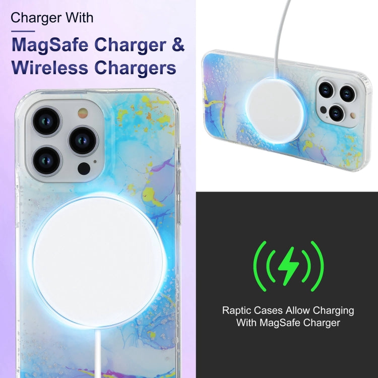 For iPhone 15 Pro Max Dual-side IMD Marble Magsafe Phone Case(White) - HoMEdemic™ 