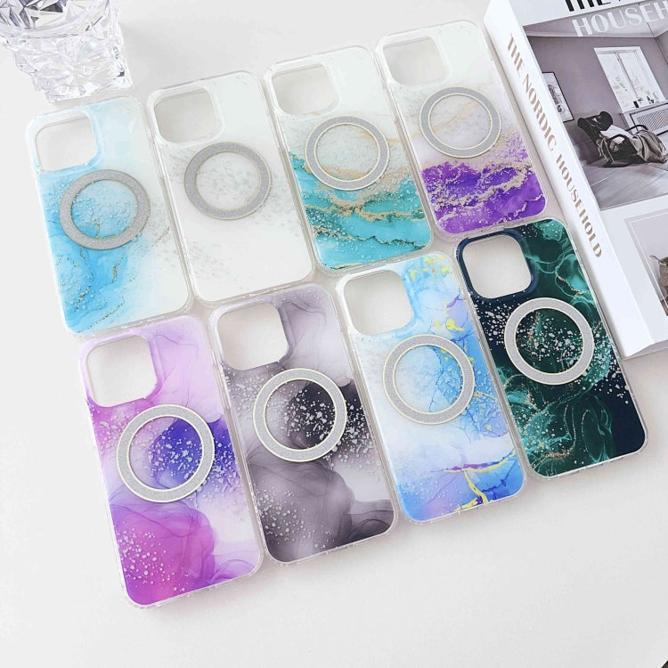 For iPhone 15 Pro Max Dual-side IMD Marble Magsafe Phone Case(White) - HoMEdemic™ 