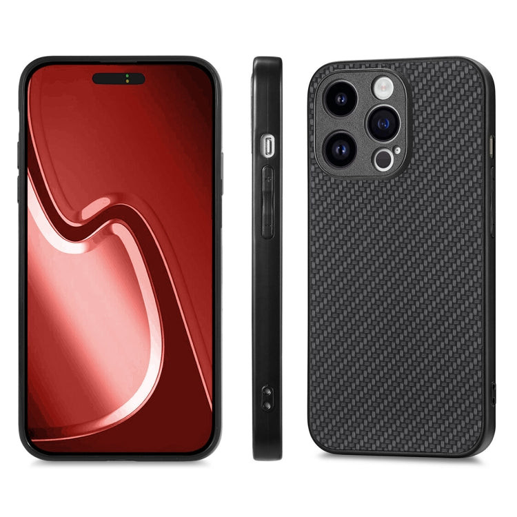 For iPhone 15 Pro Max ENKAY Fiber Leather Skin PC Phone Case with High Aluminum-silicon Glass Film(Black) - HoMEdemic™ 