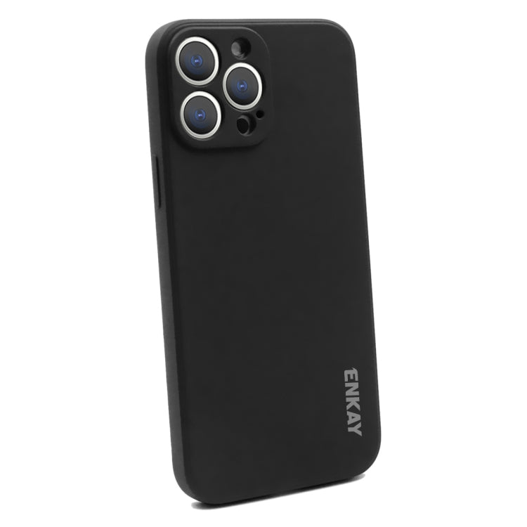 For iPhone 15 Pro Max ENKAY Liquid Silicone Soft Shockproof Phone Case(Black) - HoMEdemic™ 