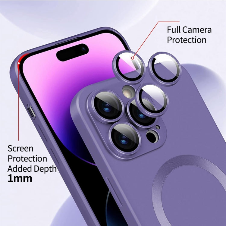 For iPhone 15 Pro Max ENKAY MagSafe Matte TPU Phone Case with Lens Film & Screen Glass Film(Dark Blue) - HoMEdemic™ 