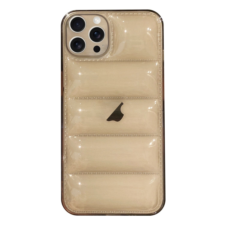 For iPhone 15 Pro Max Eiderdown Airbag Glossy TPU Phone Case(Transparent Black) - HoMEdemic™ 