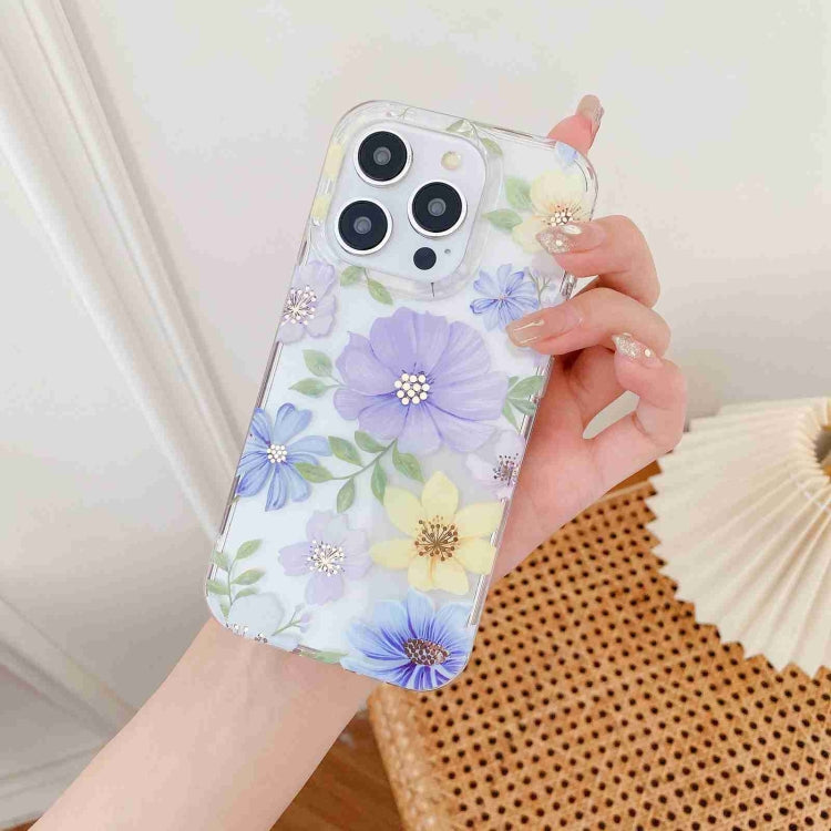 For iPhone 15 Pro Max Electroplated Symphony Phone Case(Green Grass Flower) - HoMEdemic™ 