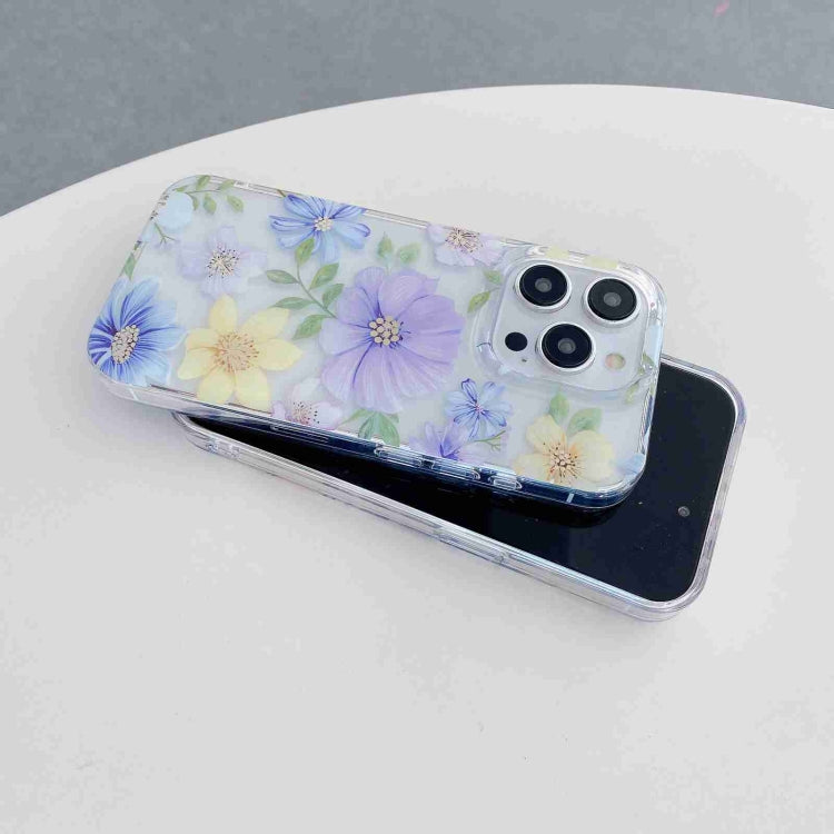 For iPhone 15 Pro Max Electroplated Symphony Phone Case(Green Grass Flower) - HoMEdemic™ 