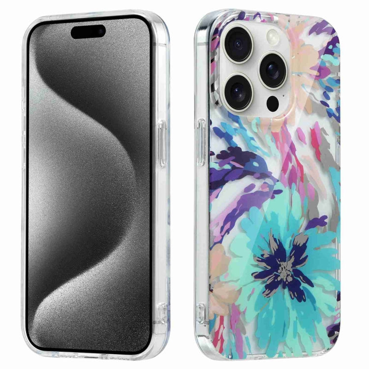For iPhone 15 Pro Max Electroplated Symphony Phone Case(Watercolor Flower) - HoMEdemic™ 
