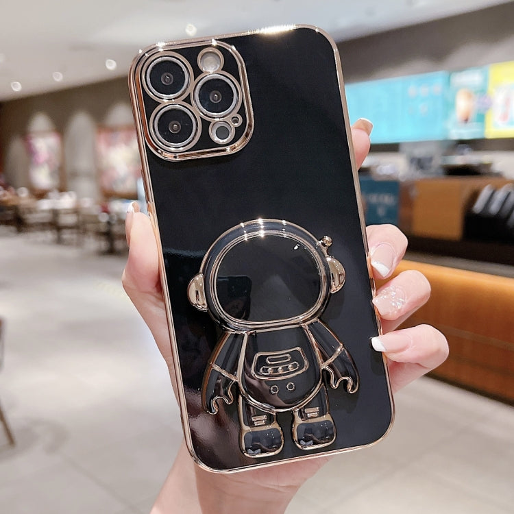 For iPhone 15 Pro Max Electroplating Astronaut Holder Phone Case(Black) - HoMEdemic™ 