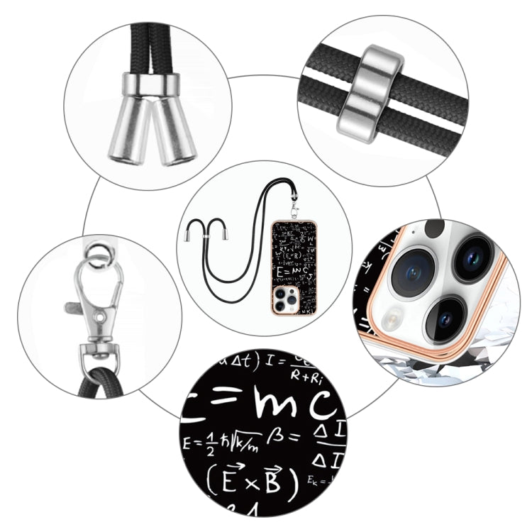 For iPhone 15 Pro Max Electroplating Dual-side IMD Phone Case with Lanyard(Equation) - HoMEdemic™ 