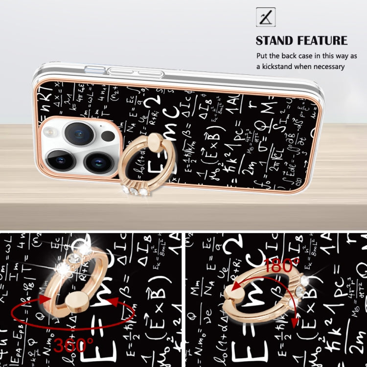 For iPhone 15 Pro Max Electroplating Dual-side IMD Phone Case with Ring Holder(Equation) - HoMEdemic™ 