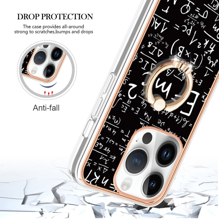 For iPhone 15 Pro Max Electroplating Dual-side IMD Phone Case with Ring Holder(Equation) - HoMEdemic™ 