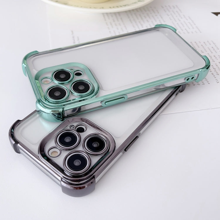 For iPhone 15 Pro Max Electroplating Four-corner Shockproof Space Phone Case(Black) - HoMEdemic™ 