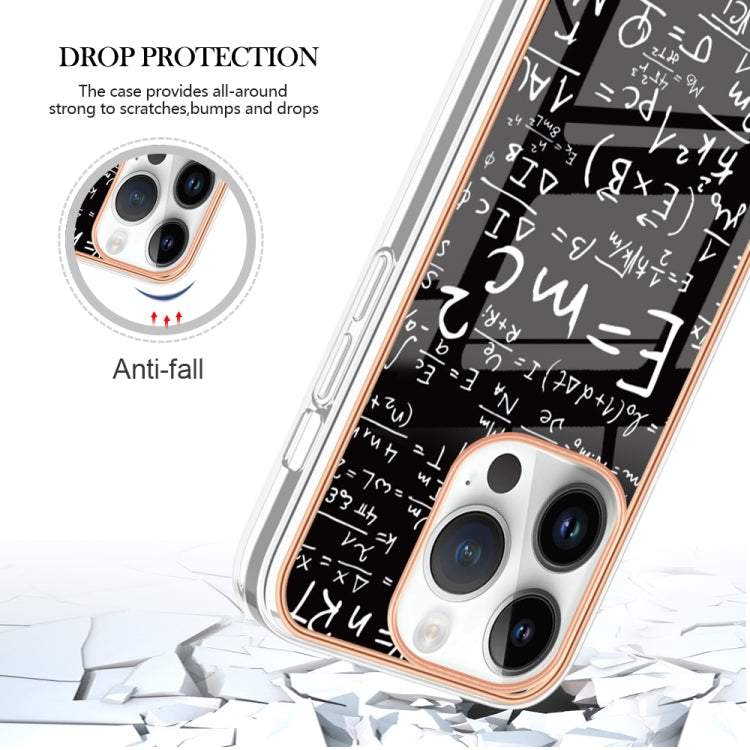 For iPhone 15 Pro Max Electroplating Marble Dual-side IMD Phone Case(Equation) - HoMEdemic™ 