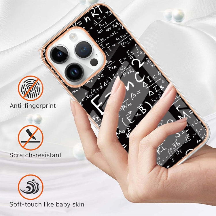 For iPhone 15 Pro Max Electroplating Marble Dual-side IMD Phone Case(Equation) - HoMEdemic™ 