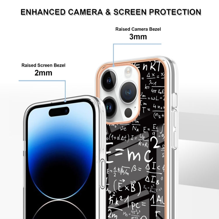 For iPhone 15 Pro Max Electroplating Marble Dual-side IMD Phone Case(Equation) - HoMEdemic™ 