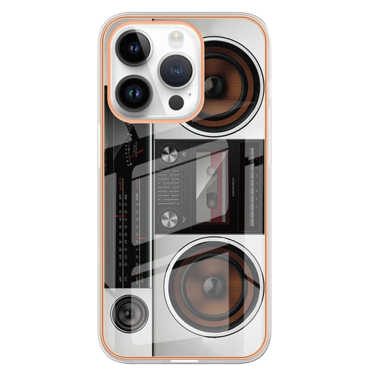 For iPhone 15 Pro Max Electroplating Marble Dual-side IMD Phone Case(Retro Radio) - HoMEdemic™ 