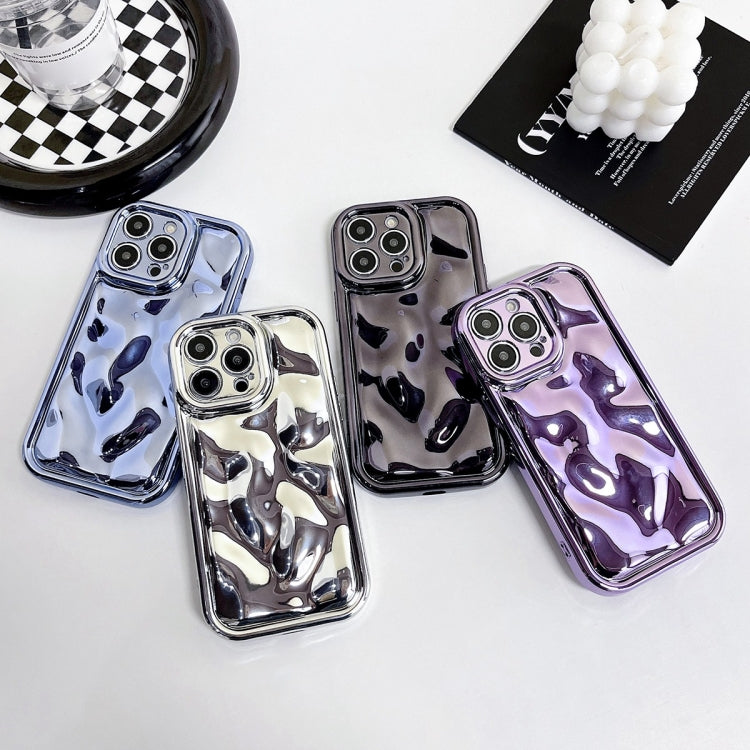 For iPhone 15 Pro Max Electroplating Meteorite Texture TPU Phone Case(Silver) - HoMEdemic™ 