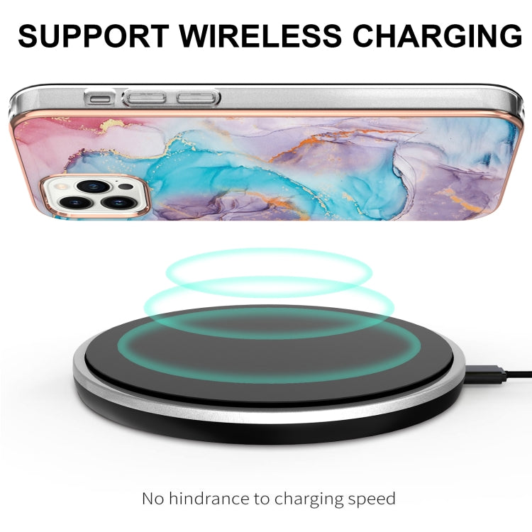 For iPhone 15 Pro Max Electroplating Pattern IMD TPU Shockproof Case(Milky Way Blue Marble) - HoMEdemic™ 