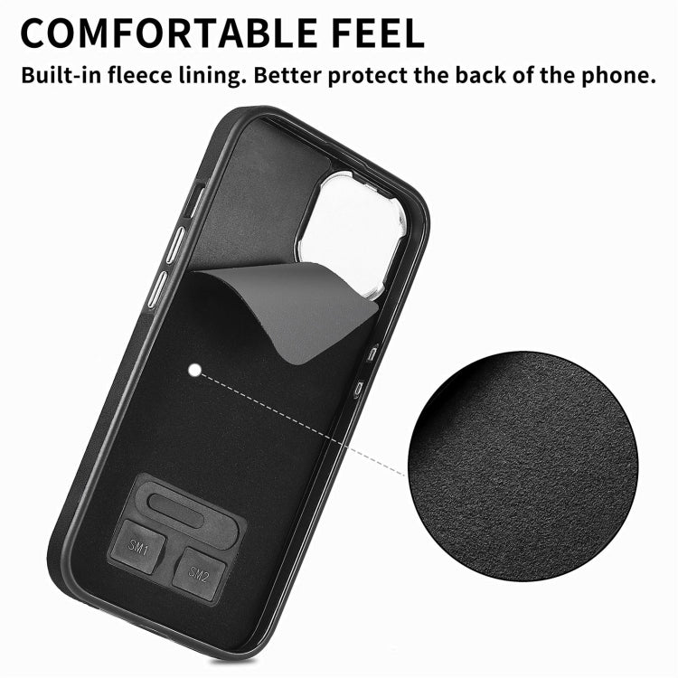 For iPhone 15 Pro Max Electroplating Skin-feel Leather Ring Card Wallet Phone Case(Black) - HoMEdemic™ 