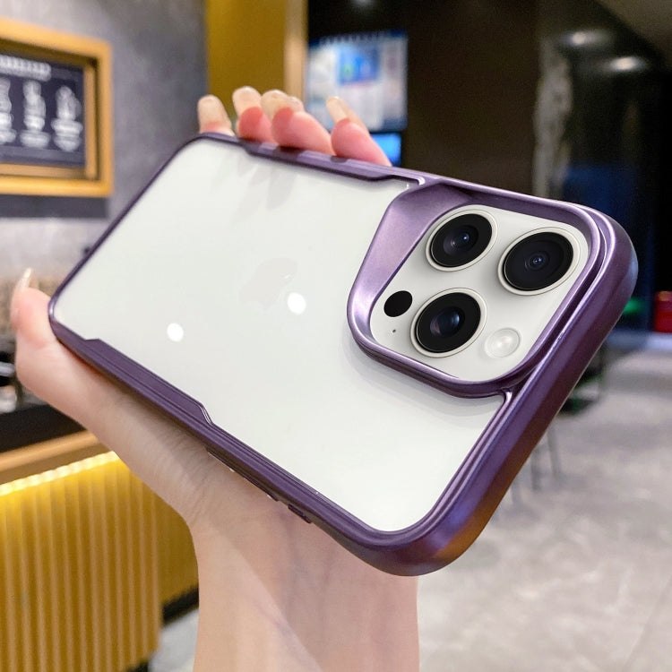 For iPhone 15 Pro Max Electroplating TPU Frame Hybrid PC Phone Case(Purple) - HoMEdemic™ 
