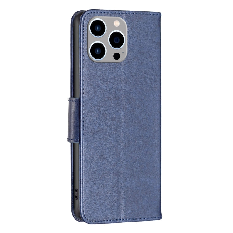 For iPhone 15 Pro Max Embossing Two Butterflies Pattern Leather Phone Case(Blue) - HoMEdemic™ 