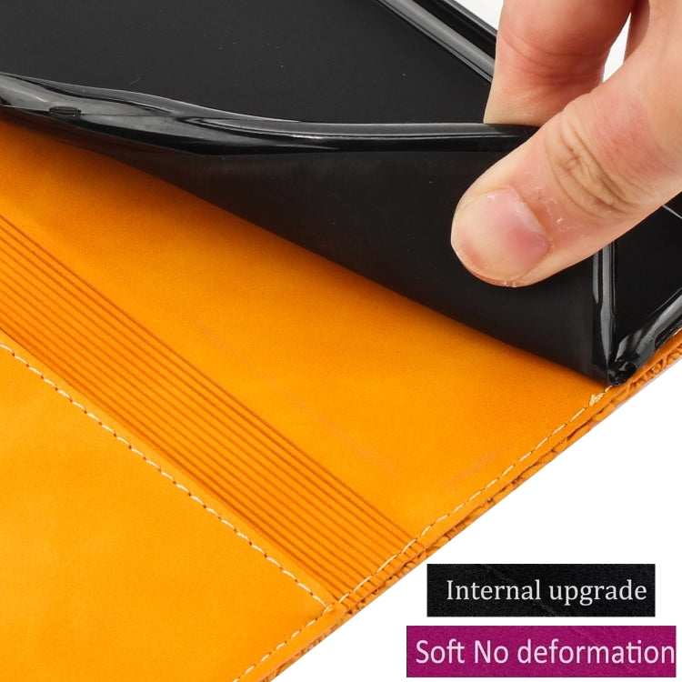 For iPhone 15 Pro Max Ethnic Embossed Adsorption Leather Phone Case(Yellow) - HoMEdemic™ 